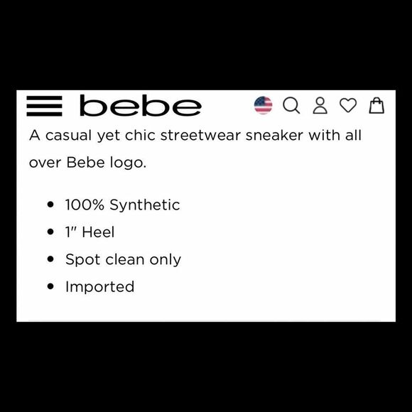 🔥🔥NWT BEBE Denya Logo Sneakers in black . Size 8.5 - Picture 6 of 6